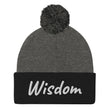 Wisdom In Marble Embroidery On Pom Pom Beanie