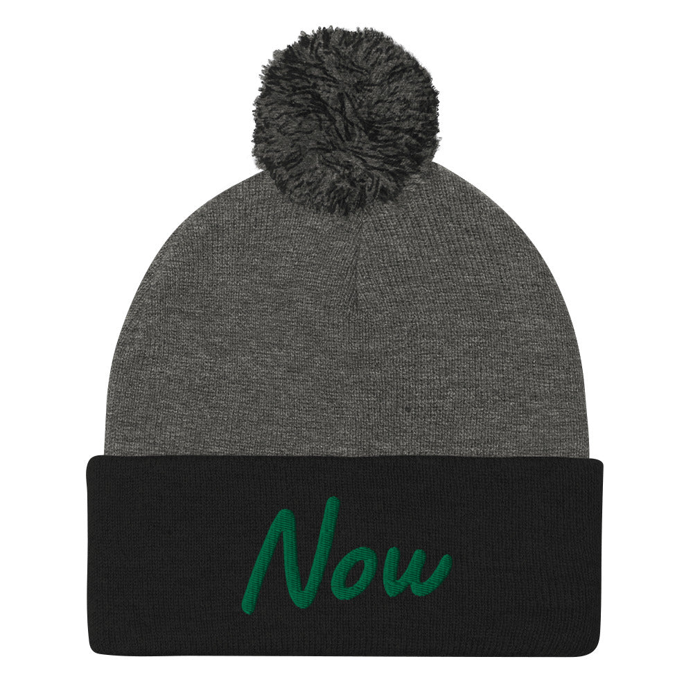 Now In Emerald Embroidery On Pom Pom Beanie