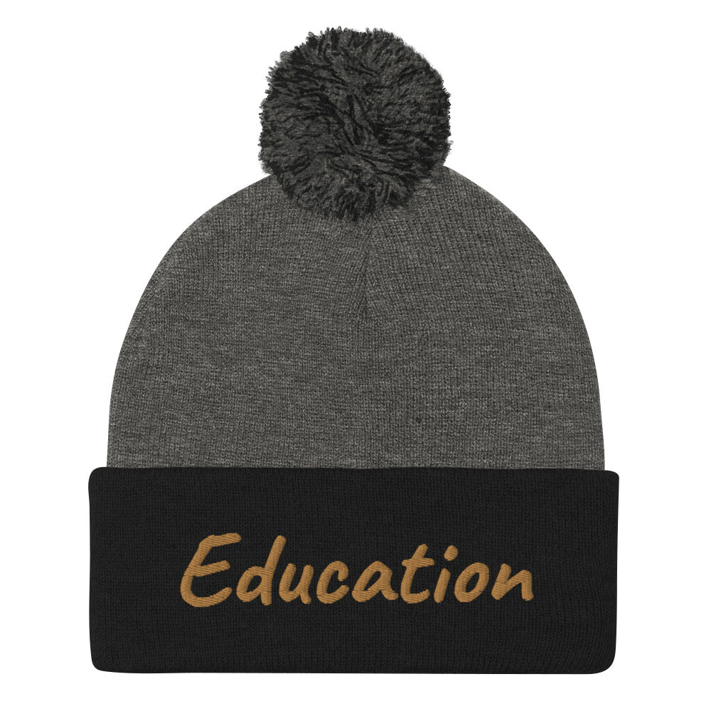 Education In Copper Embroidery On Pom Pom Beanie