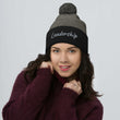 Leadership In Silver Embroidery On Pom Pom Beanie
