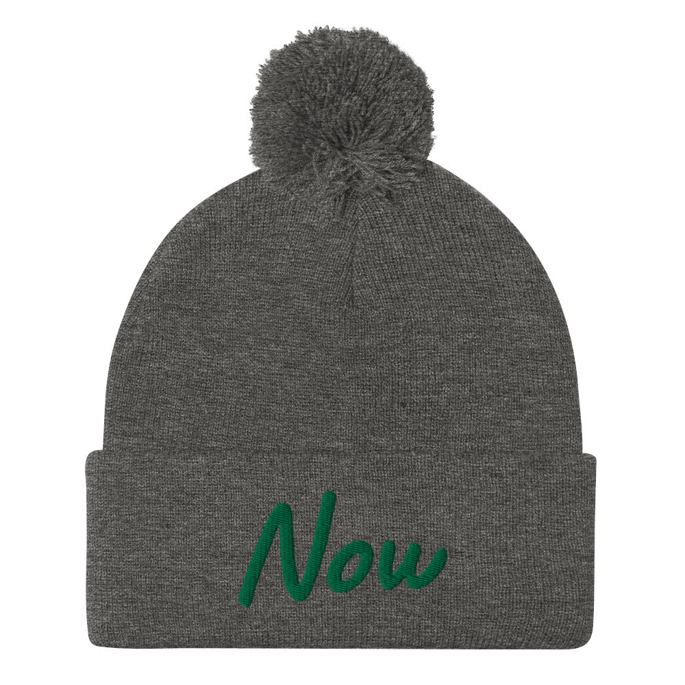 Now In Emerald Embroidery On Pom Pom Beanie