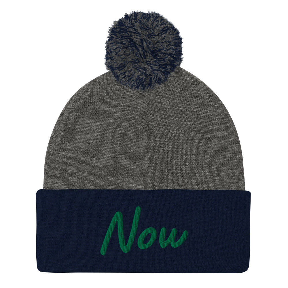Now In Emerald Embroidery On Pom Pom Beanie