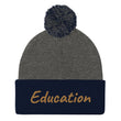 Education In Copper Embroidery On Pom Pom Beanie
