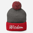 Wisdom In Marble Embroidery On Pom Pom Beanie
