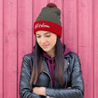 Wisdom In Marble Embroidery On Pom Pom Beanie