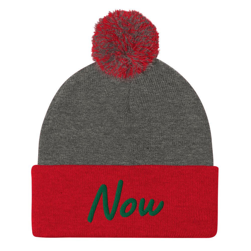 Now In Emerald Embroidery On Pom Pom Beanie