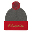Education In Copper Embroidery On Pom Pom Beanie