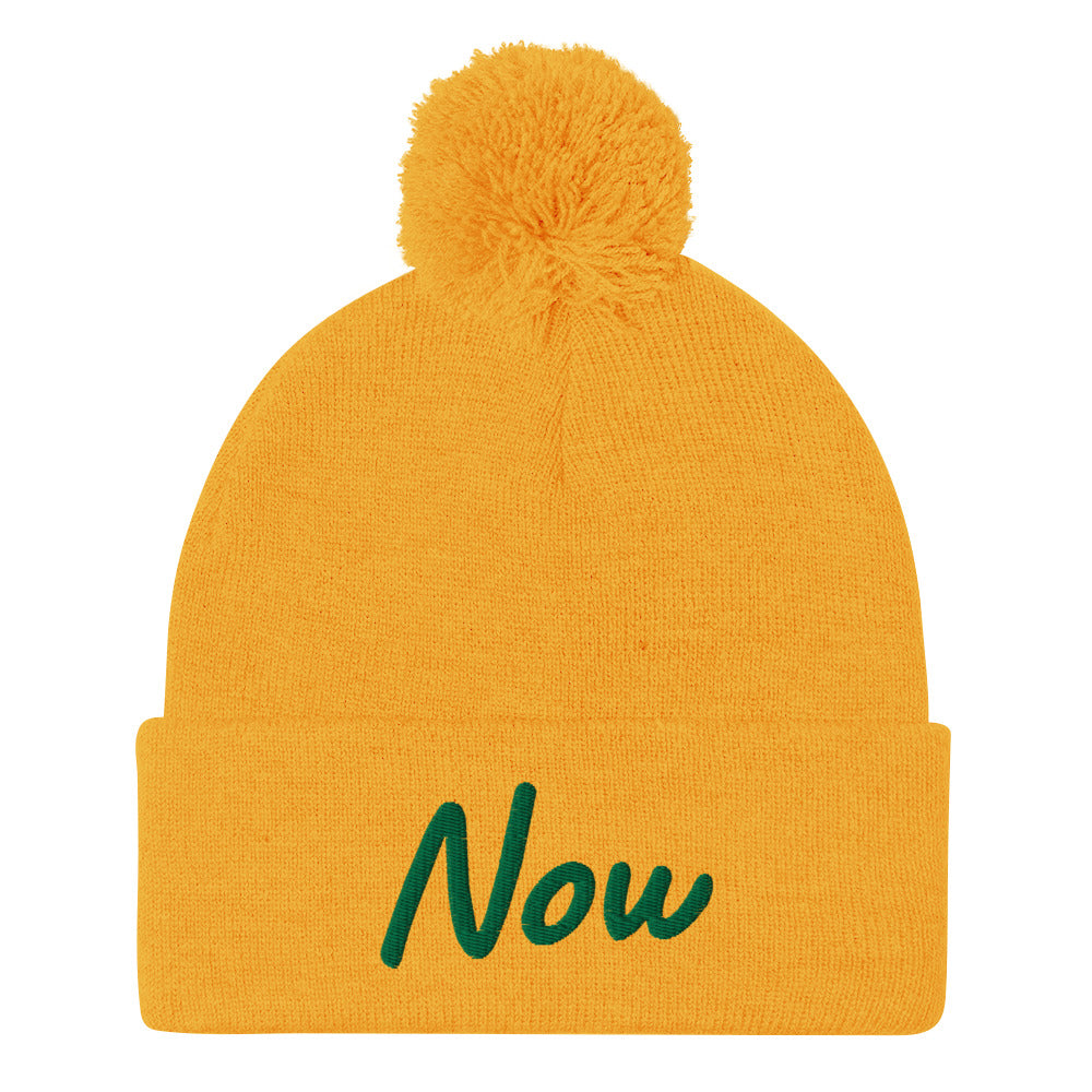 Now In Emerald Embroidery On Pom Pom Beanie