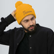 Team In Celluloid Embroidery On Pom Pom Beanie