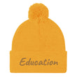 Education In Copper Embroidery On Pom Pom Beanie