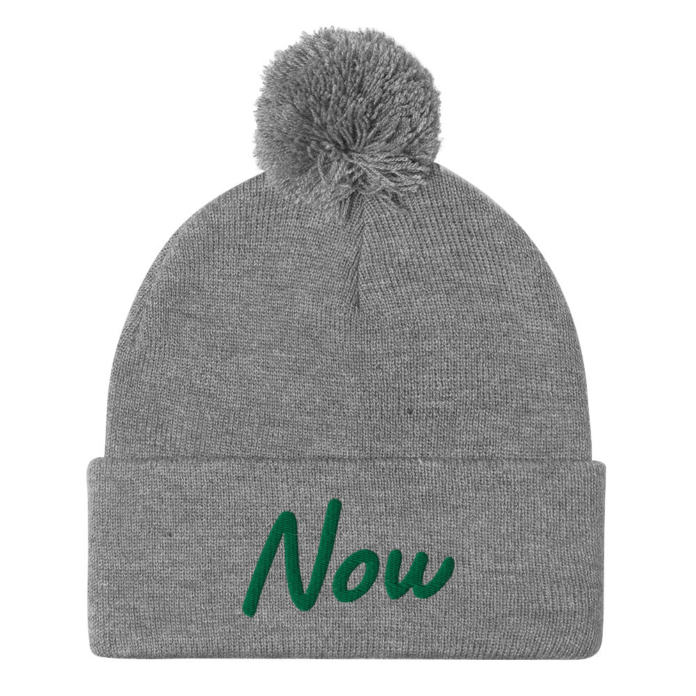 Now In Emerald Embroidery On Pom Pom Beanie