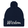 Wisdom In Marble Embroidery On Pom Pom Beanie