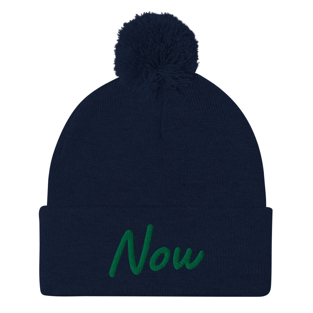 Now In Emerald Embroidery On Pom Pom Beanie