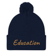 Education In Copper Embroidery On Pom Pom Beanie