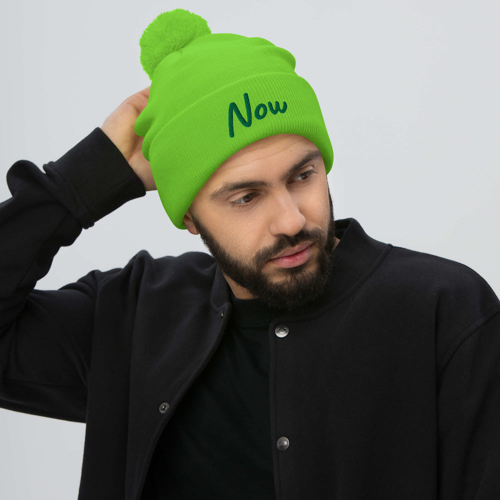Now In Emerald Embroidery On Pom Pom Beanie