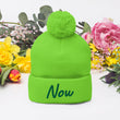 Now In Emerald Embroidery On Pom Pom Beanie