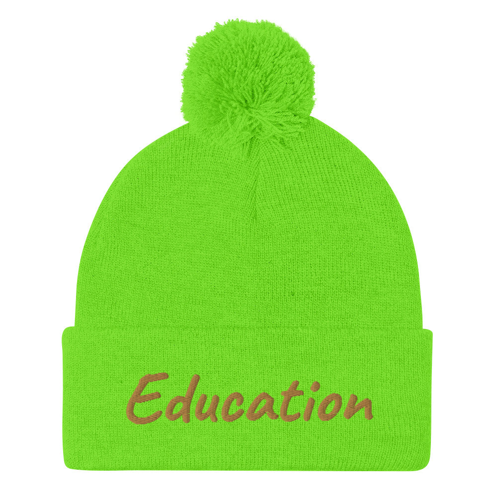 Education In Copper Embroidery On Pom Pom Beanie