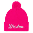 Wisdom In Marble Embroidery On Pom Pom Beanie