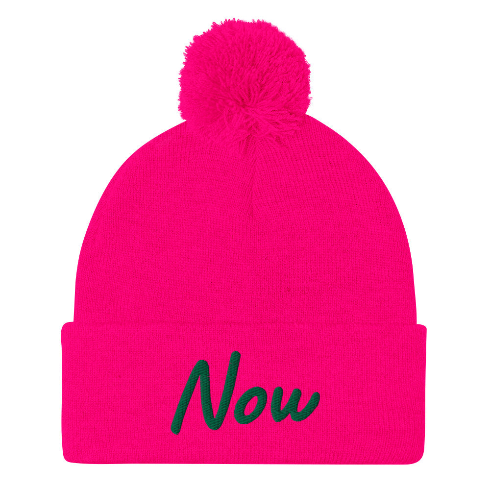 Now In Emerald Embroidery On Pom Pom Beanie