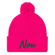 Now In Emerald Embroidery On Pom Pom Beanie