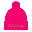 Education In Copper Embroidery On Pom Pom Beanie