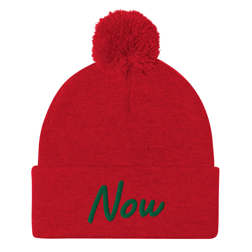 Now In Emerald Embroidery On Pom Pom Beanie