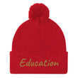 Education In Copper Embroidery On Pom Pom Beanie