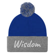 Wisdom In Marble Embroidery On Pom Pom Beanie