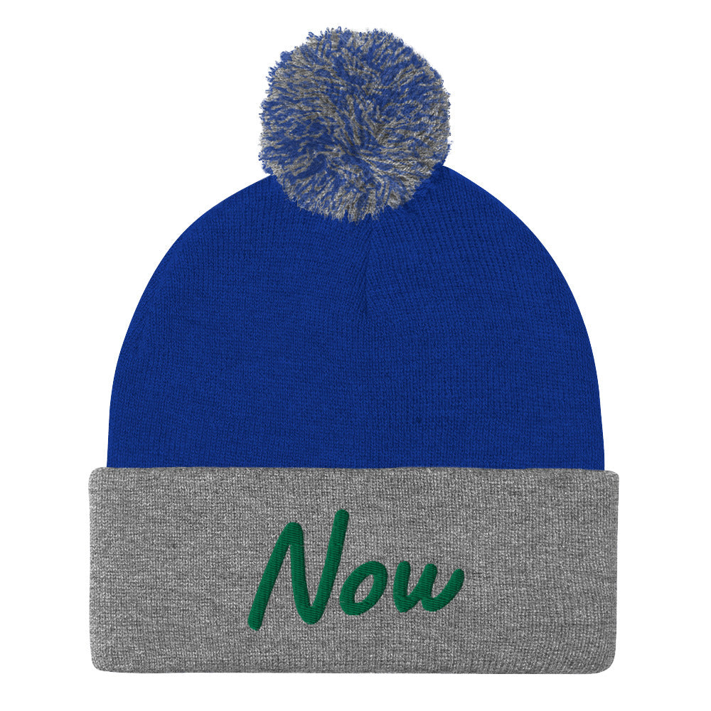 Now In Emerald Embroidery On Pom Pom Beanie