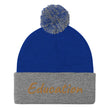 Education In Copper Embroidery On Pom Pom Beanie