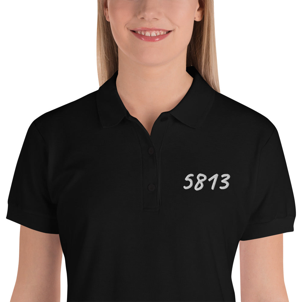 5813 In Pearl Embroidery on Women's Polo Shirt