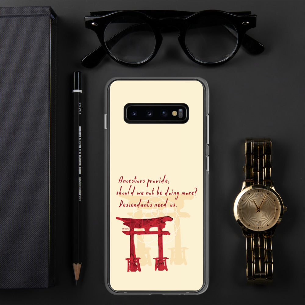 Descendants Need Ancestors Haiku With Pagoda on Samsung Phone Case