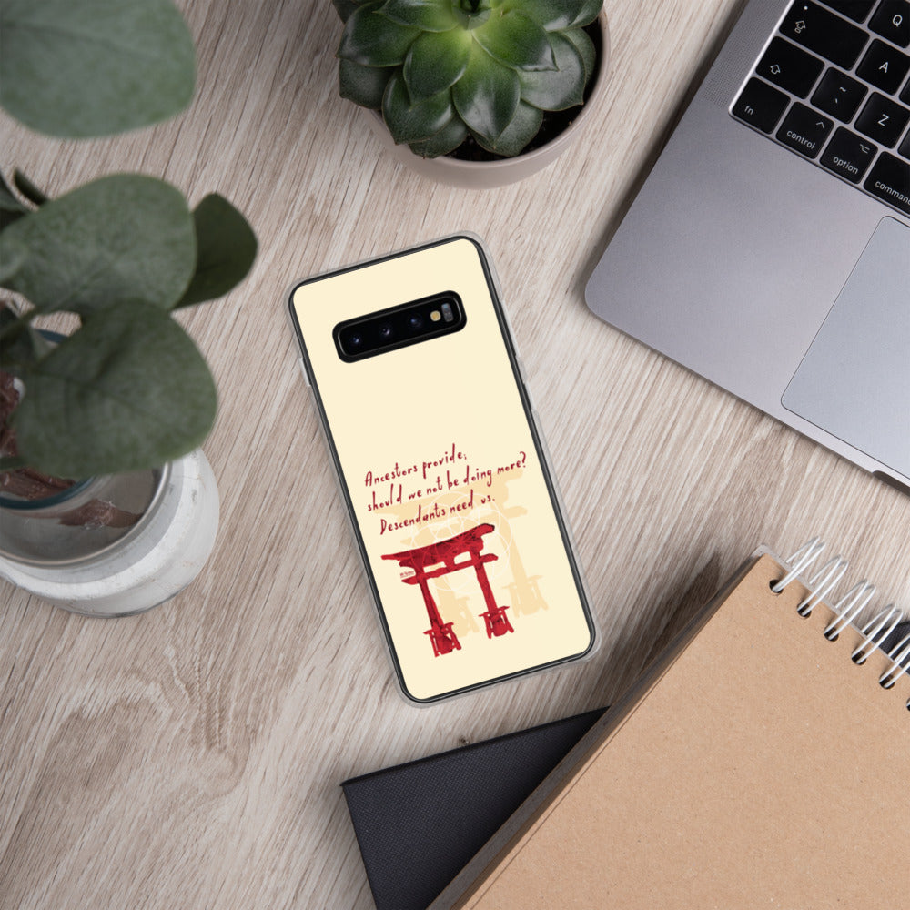 Descendants Need Ancestors Haiku With Pagoda on Samsung Phone Case