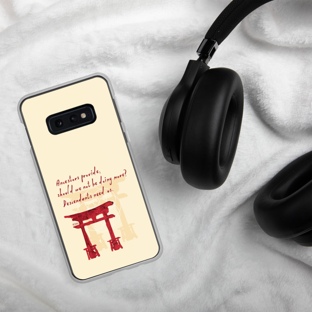 Descendants Need Ancestors Haiku With Pagoda on Samsung Phone Case