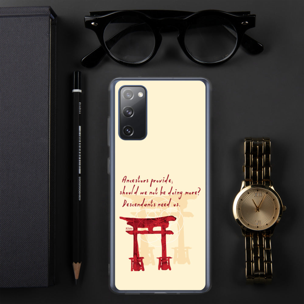 Descendants Need Ancestors Haiku With Pagoda on Samsung Phone Case