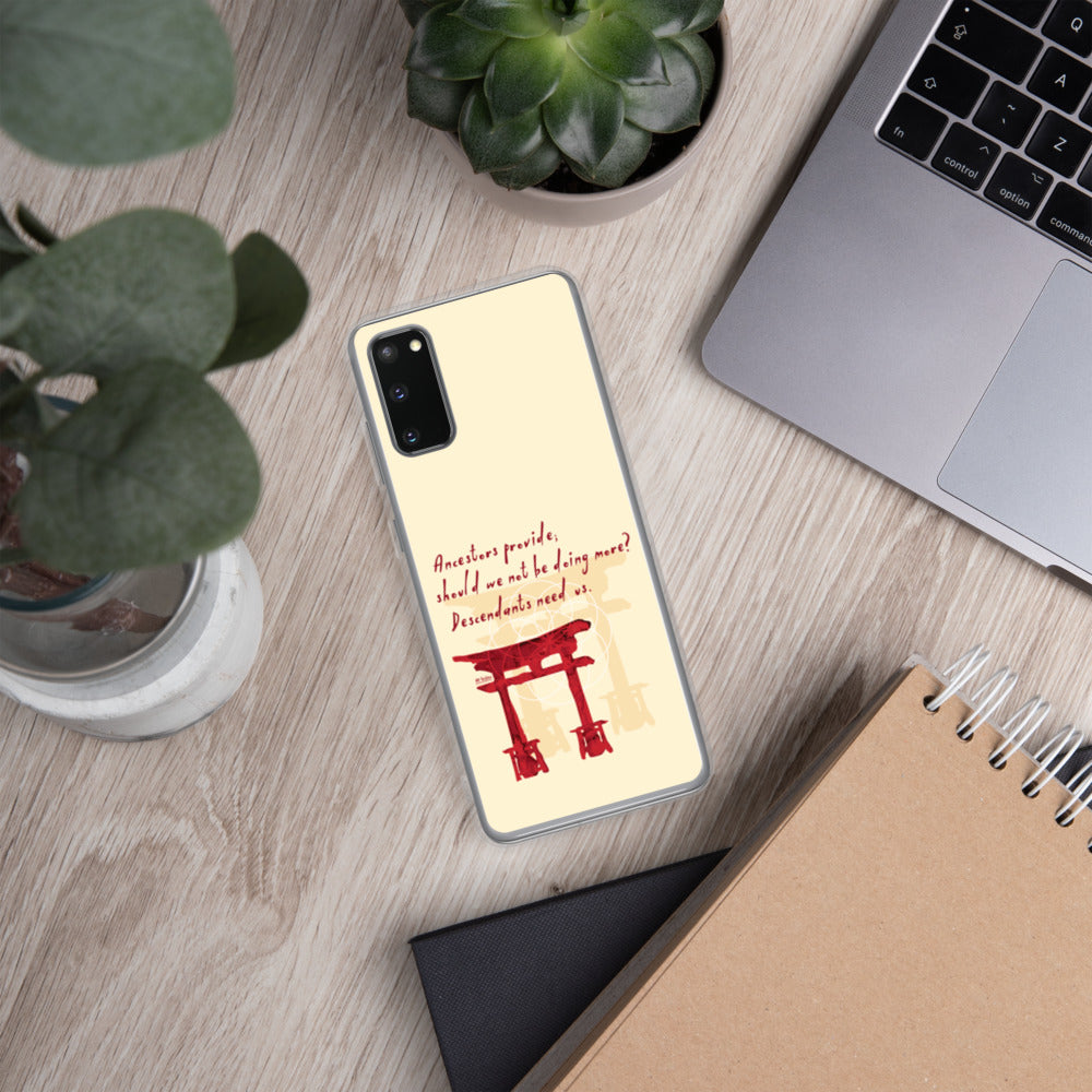 Descendants Need Ancestors Haiku With Pagoda on Samsung Phone Case