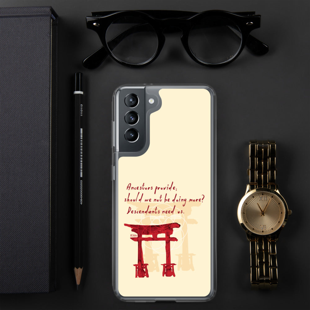 Descendants Need Ancestors Haiku With Pagoda on Samsung Phone Case