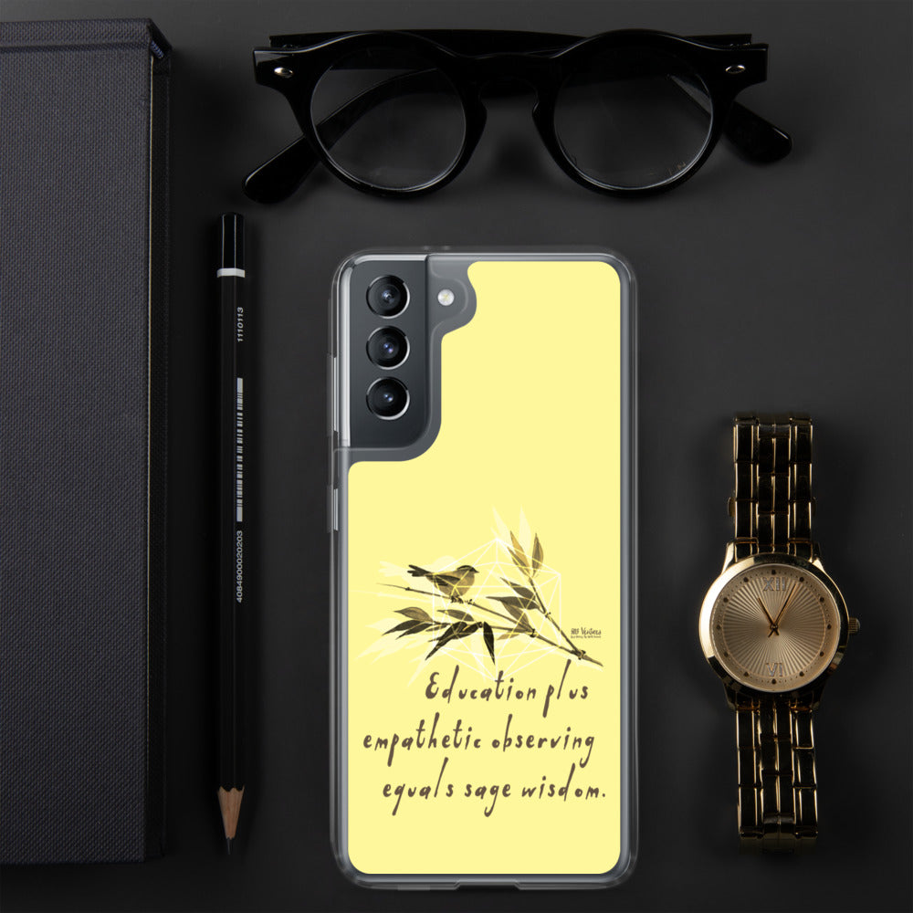 Sage Wisdom Haiku With Sparrow on Samsung Phone Case