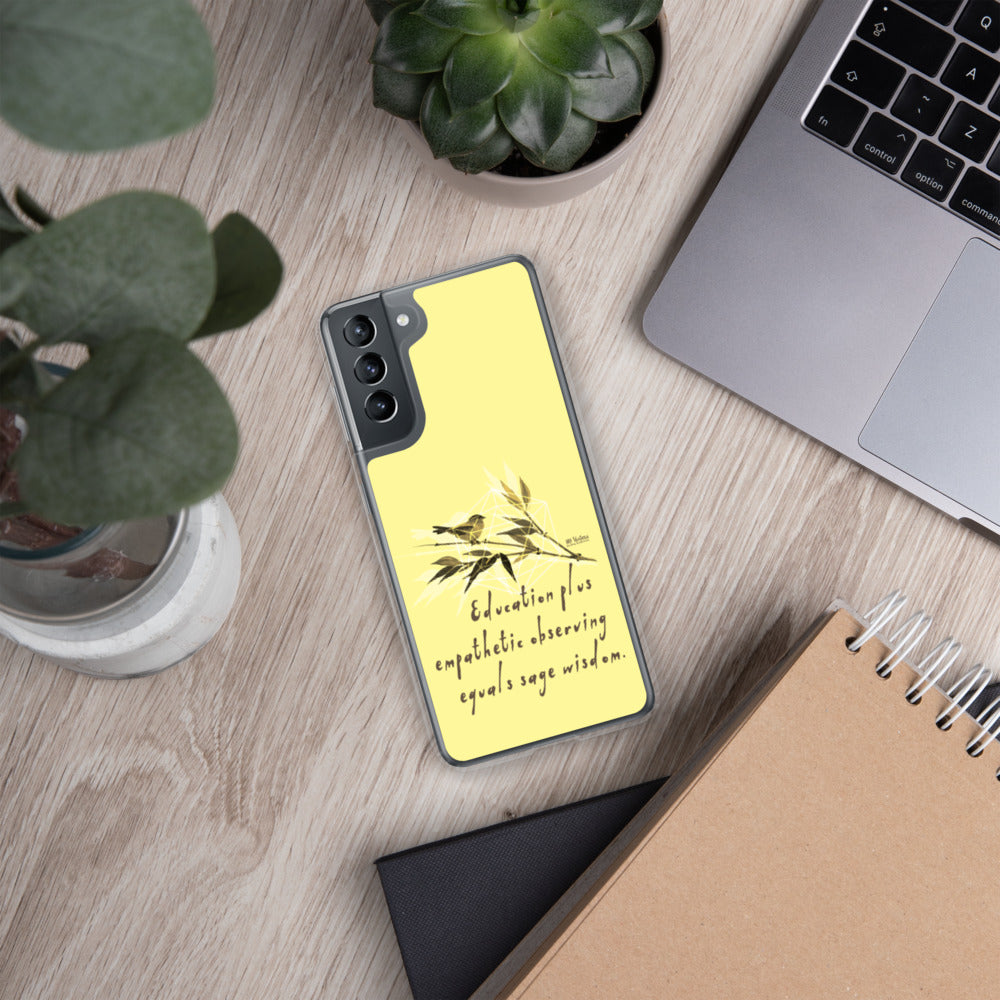 Sage Wisdom Haiku With Sparrow on Samsung Phone Case