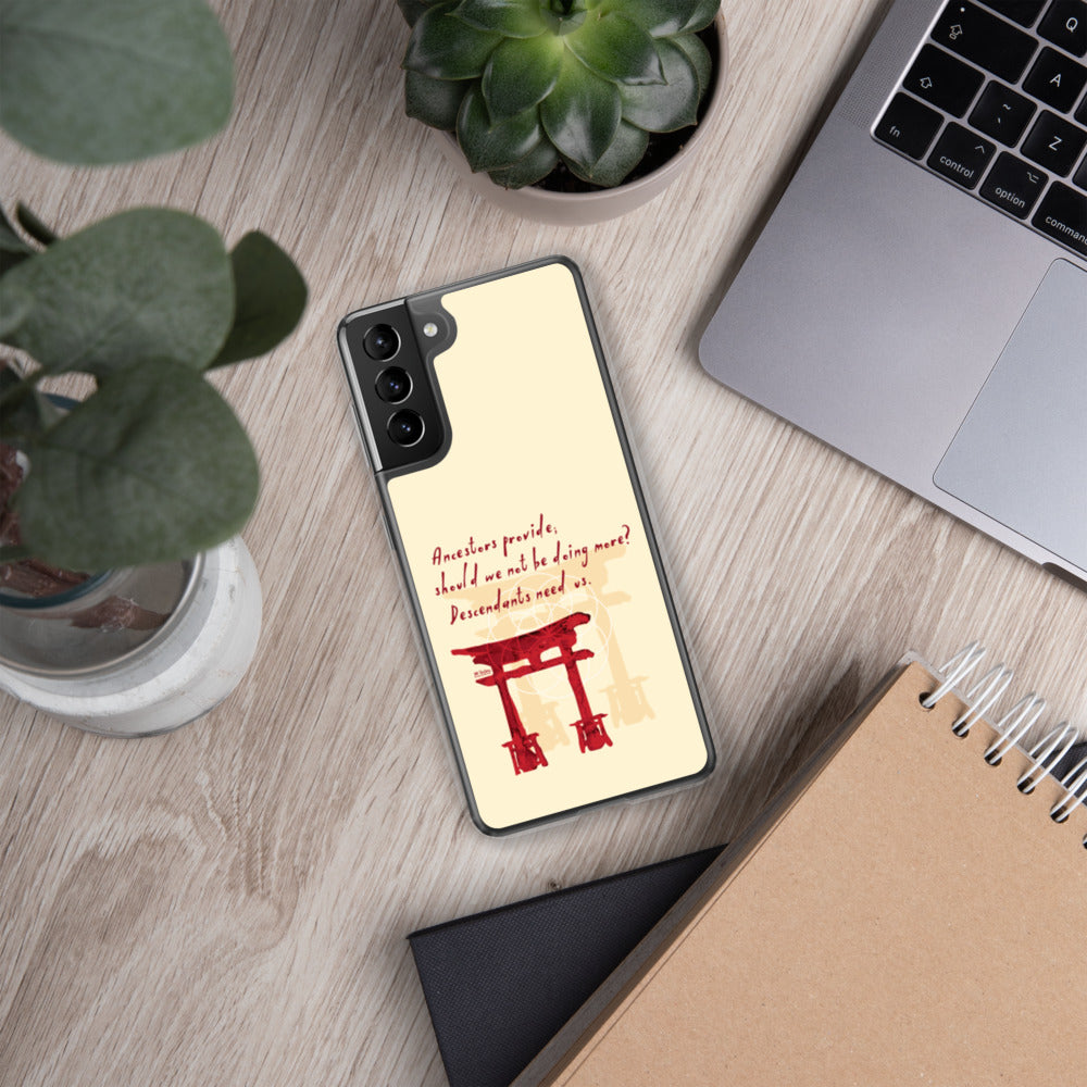Descendants Need Ancestors Haiku With Pagoda on Samsung Phone Case
