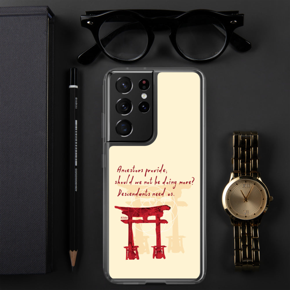 Descendants Need Ancestors Haiku With Pagoda on Samsung Phone Case
