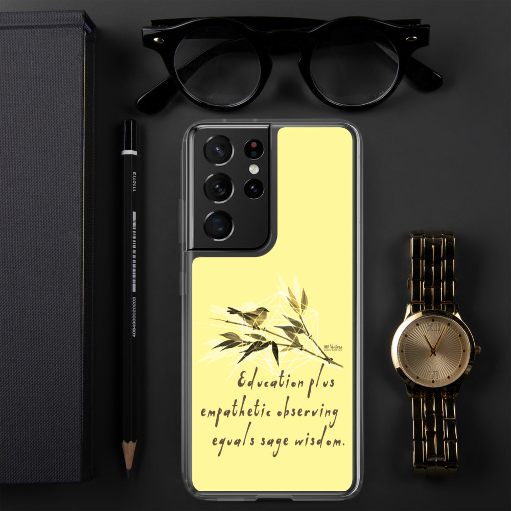 Sage Wisdom Haiku With Sparrow on Samsung Phone Case