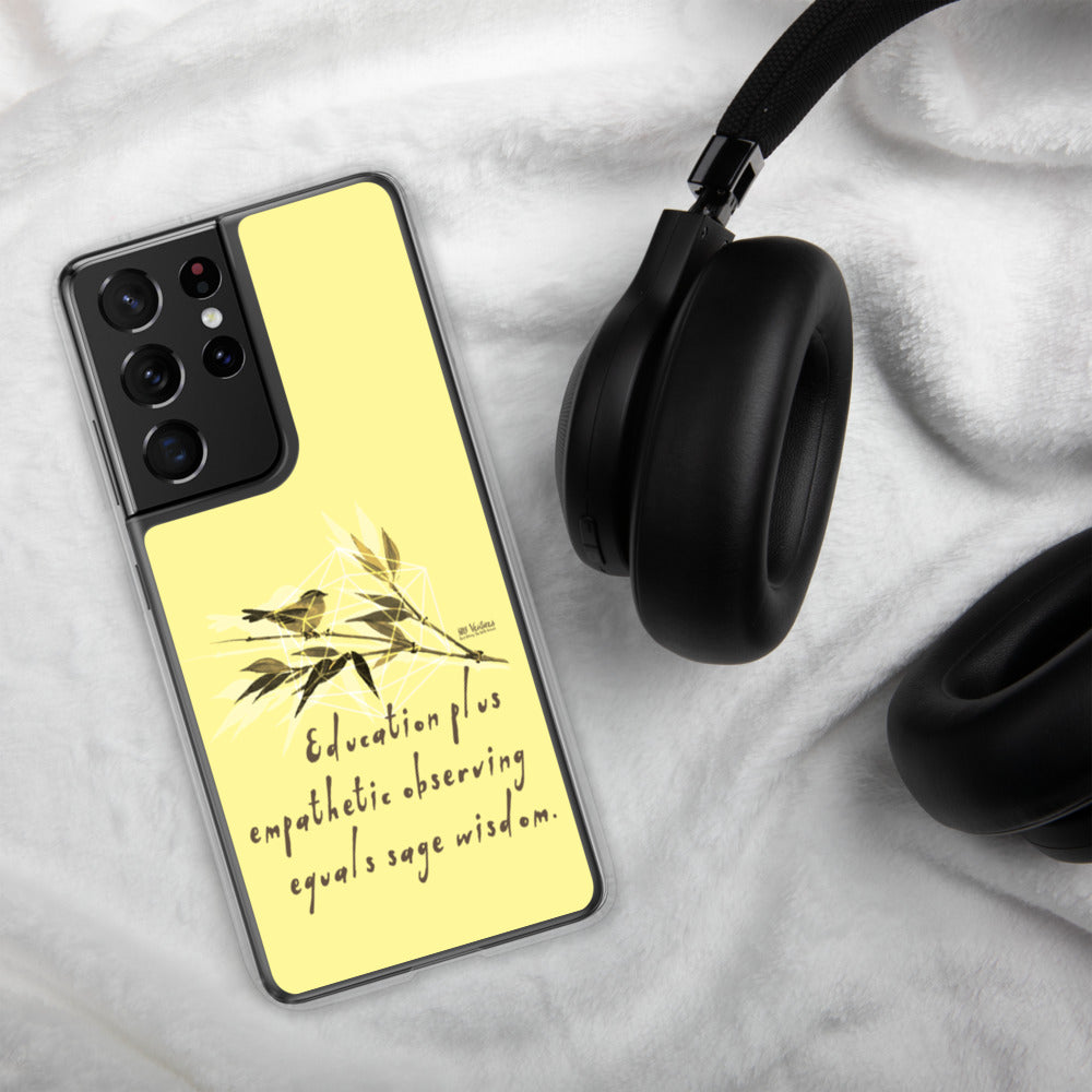 Sage Wisdom Haiku With Sparrow on Samsung Phone Case