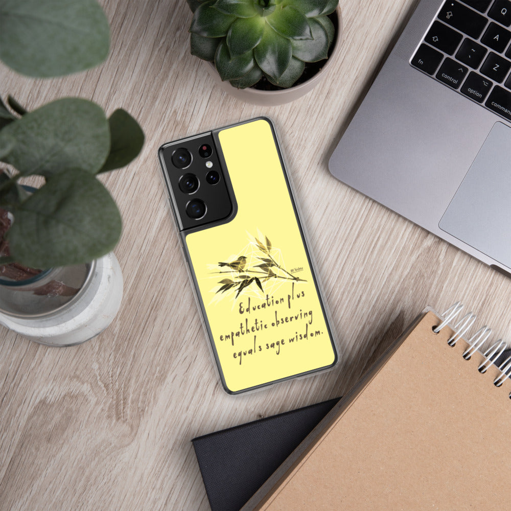 Sage Wisdom Haiku With Sparrow on Samsung Phone Case