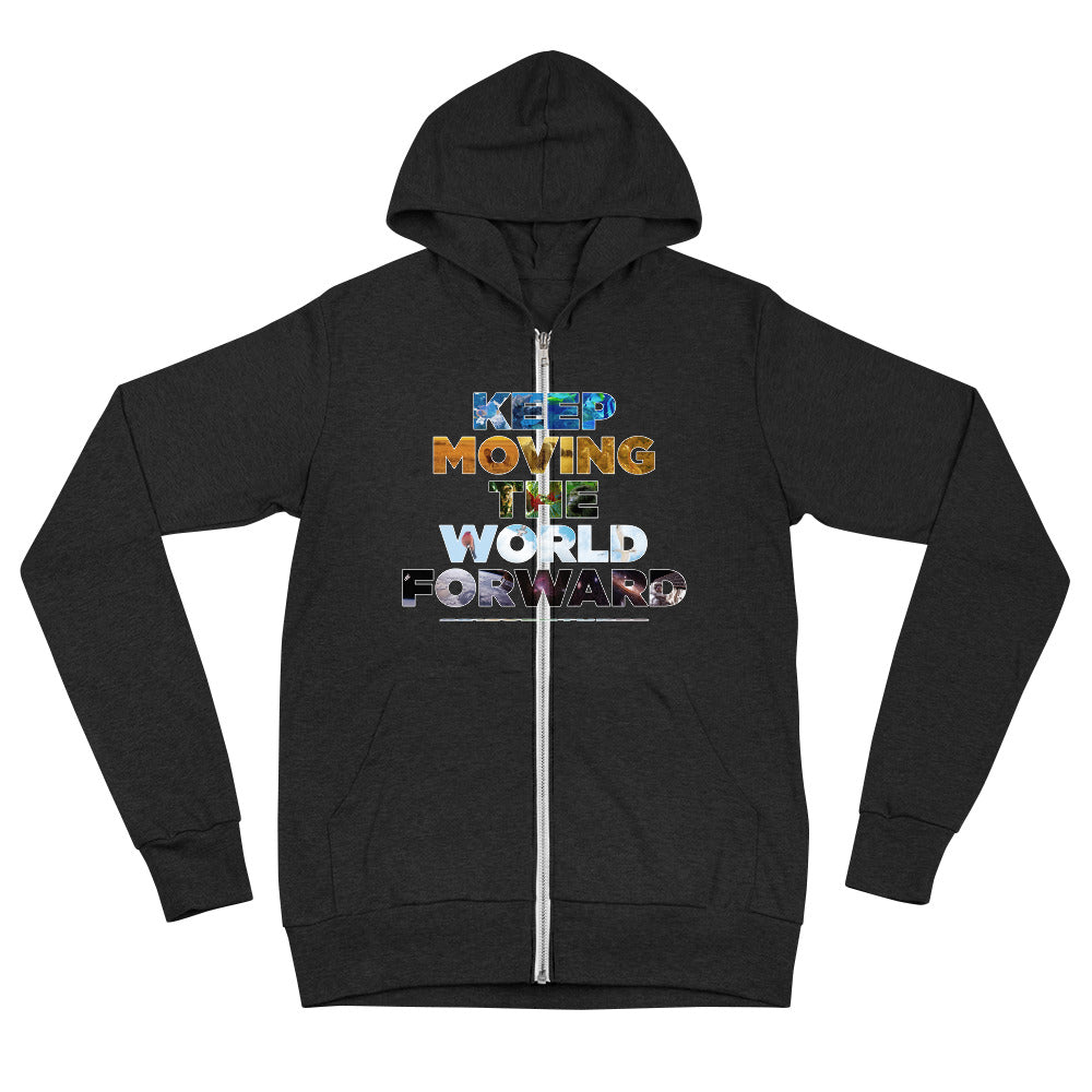 Environmental Causes Keep Moving The World Forward on Unisex Lightweight Zip Hoodie