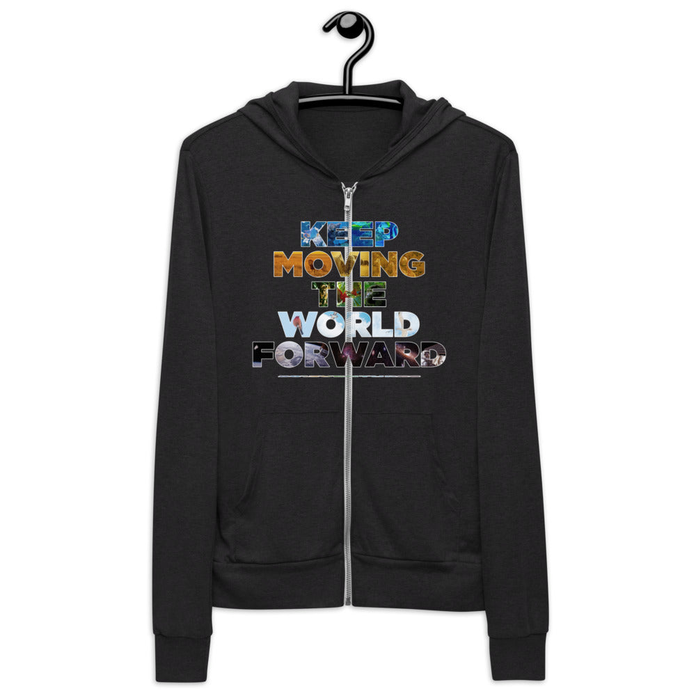 Environmental Causes Keep Moving The World Forward on Unisex Lightweight Zip Hoodie