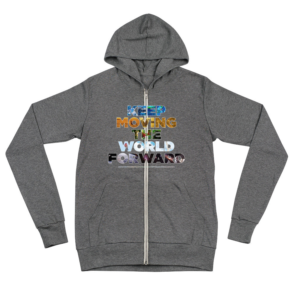 Environmental Causes Keep Moving The World Forward on Unisex Lightweight Zip Hoodie