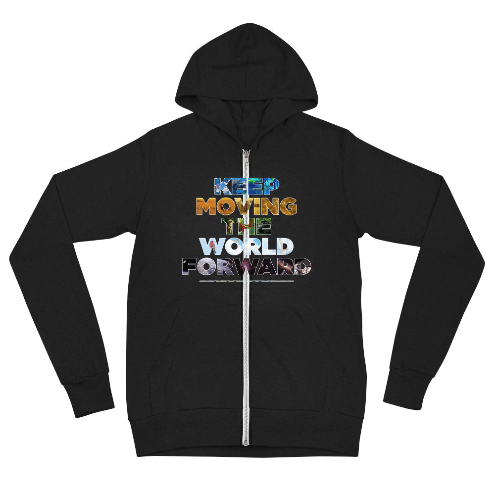 Environmental Causes Keep Moving The World Forward on Unisex Lightweight Zip Hoodie