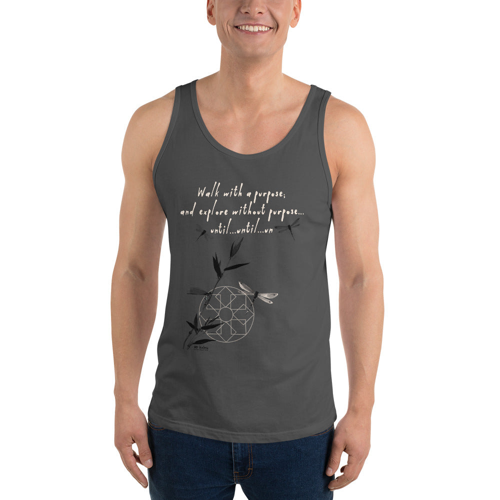 Walk With A Purpose Haiku With Dragonfly on Men's Premium Tank Top