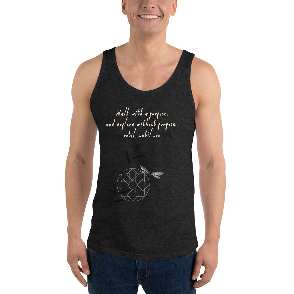 Walk With A Purpose Haiku With Dragonfly on Men's Premium Tank Top